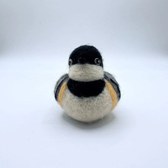 Needle Felted Chickadee Ornament