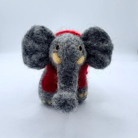 Needle Felted Elephant with Lights Ornament - 0