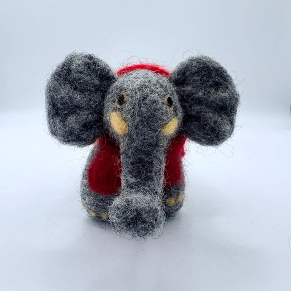 Needle Felted Elephant with Lights Ornament