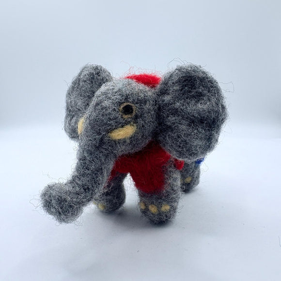 Needle Felted Elephant with Lights Ornament