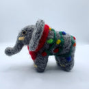 Needle Felted Elephant with Lights Ornament-1
