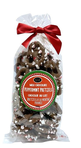 Milk Chocolate Pretzels with Peppermint Crunch