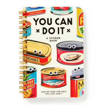 You Can Do It Sticker Book - You Can Do It sticker book with colorful canned food illustrations, unique handmade Canadian gift.
