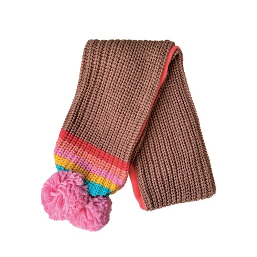 Rainbow Stripe Knitted Scarf