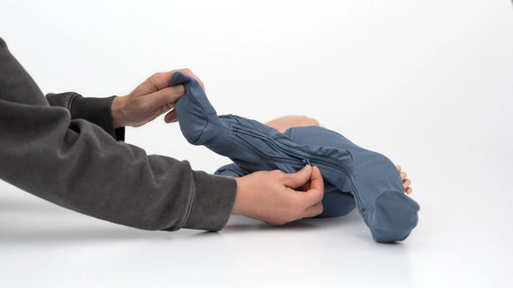 True Blue - Organic Cotton Footed Sleeper (ZippyJamz)