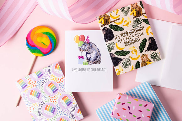 Hippo Hooray! It's Your Birthday! - Greeting Card