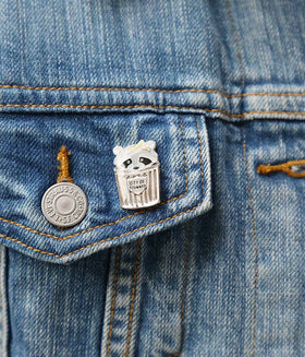 Trash Panda Raccoon Enamel Pin - 0