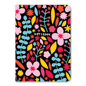 Classic Meadow Unlined Notebook - Handmade Canadian notebook with vibrant floral pattern, unique gift for back to school.