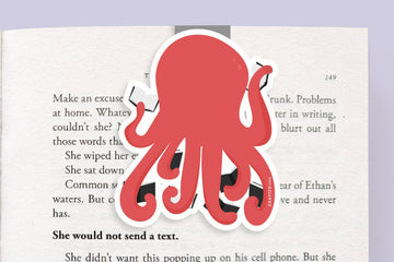 Octopus Reading Books - Jumbo Magnetic Bookmark - 0