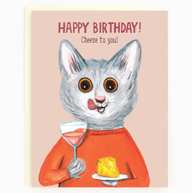 Birthday Cat Cheese Card