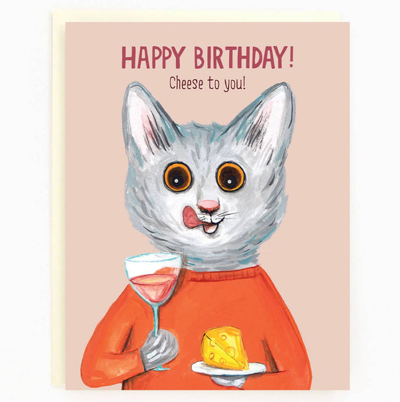 Birthday Cat Cheese Card