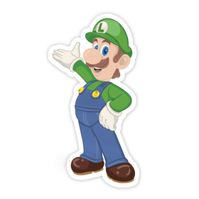 Super Retro Luigi - Video Game Vinyl Sticker