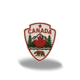 Canada Shield Maple Leaf Bear Mountain Embroidered Iron-On Patch