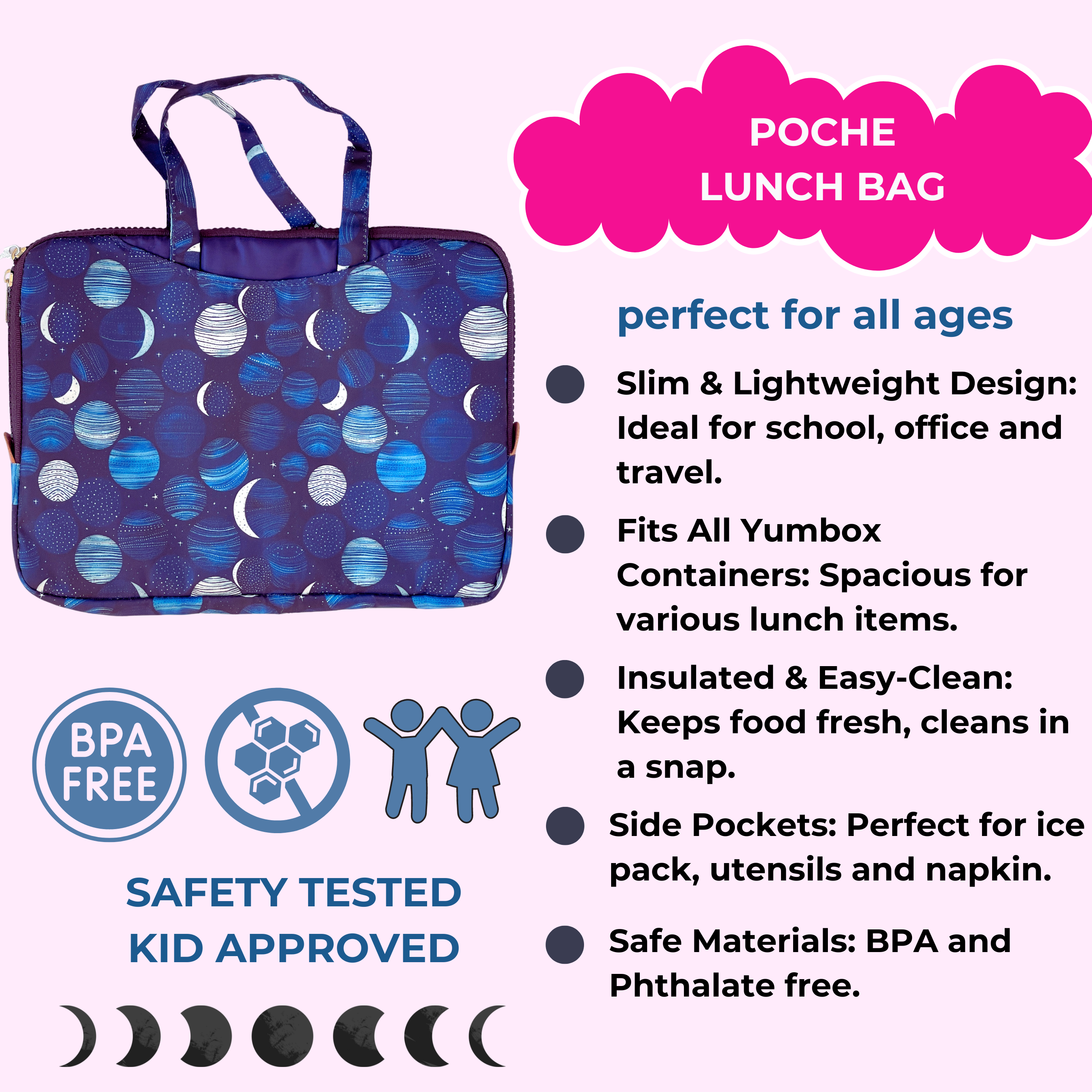 Yumbox Poche - Insulated Sleeve Lunch Bag (Lunar Print)