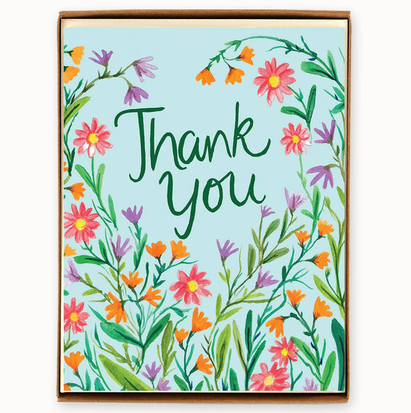 Thank You Wildflowers Cards Box of 8