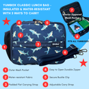 Yumbox Kids Lunch Bag – Shark Print, Insulated, 3-Way Carry-3
