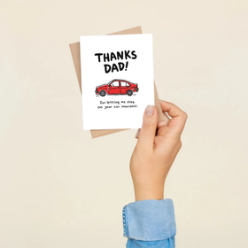 Thanks Dad Car Insurance Funny Card - 0