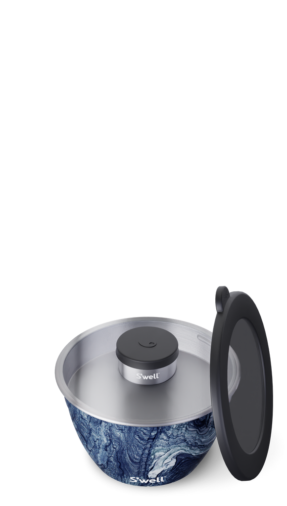 64oz Azurite Marble Salad Bowl Kit