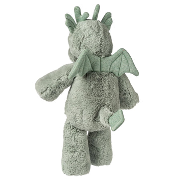 Marshmallow Zoo - 13" Dragon - Soft plush dragon toy in muted green with textured wings and horn details, 13 inches tall.