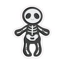 Cozy Skeleton - Spooky Vinyl Sticker-1
