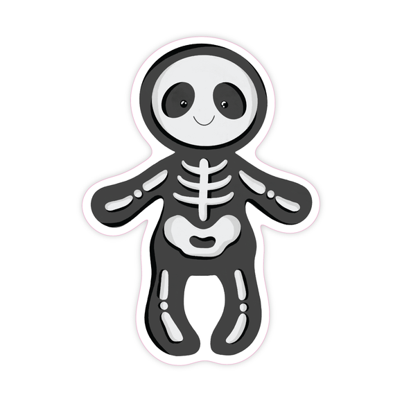 Cozy Skeleton - Spooky Vinyl Sticker