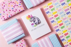 Hippo Hooray! It's Your Birthday! - Greeting Card - 0