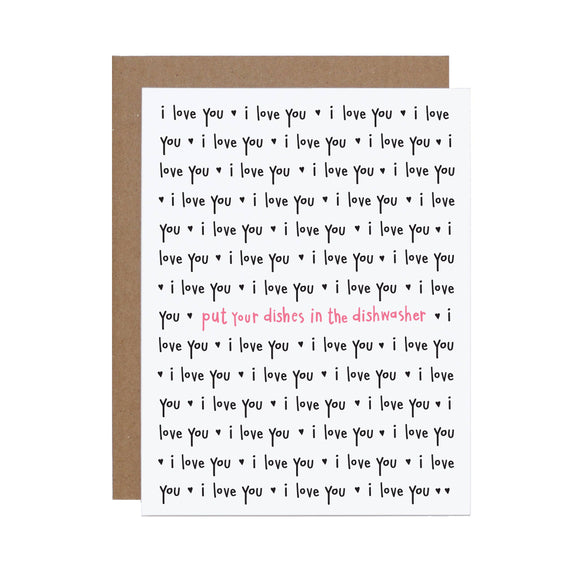 Dishwasher Love You Card