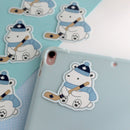 Polar Bear Playing Hockey Vinyl Sticker-4