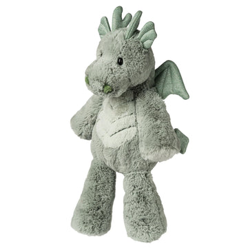 Magical Dragon - New Baby Gift Basket - Soft gray plush dragon toy with wings, textured spikes, and embroidered facial details.