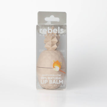 Cream Pineapple Lip Balm - Marshmallow - Cream pineapple-shaped lip balm in soft beige, unique handmade Canadian gift accessory.