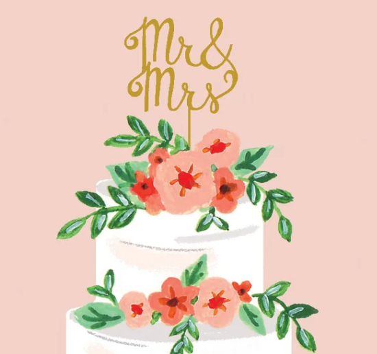 Mr and Mrs Cake Card