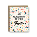 Love is killing with farts love greeting card-1