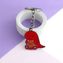 Toronto Raptor with a Basketball Enamel Keyring-3