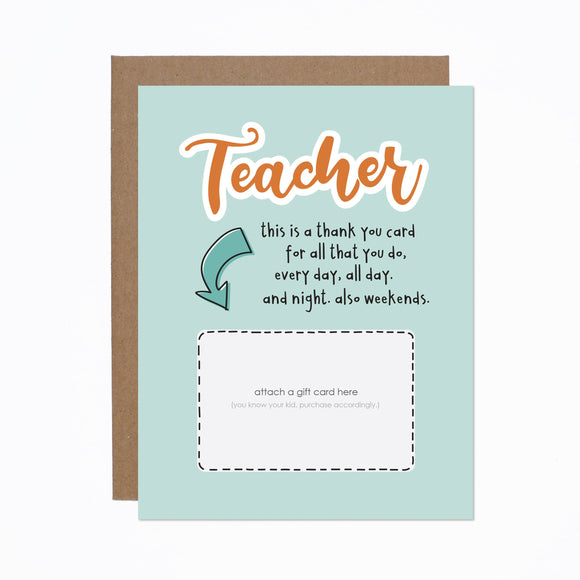 Teacher Gift Card