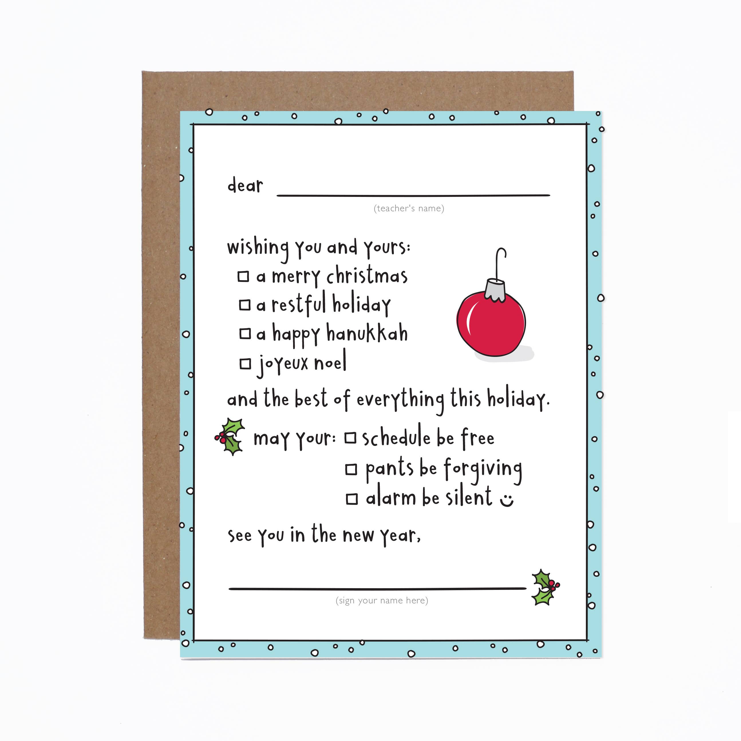 Teacher Xmas Card