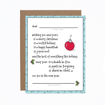 Teacher Xmas Card