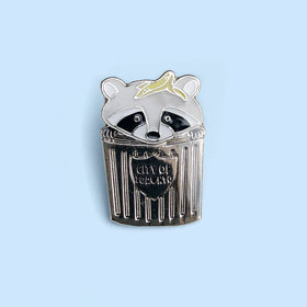 Dome Raccoon Enamel Pin - 0