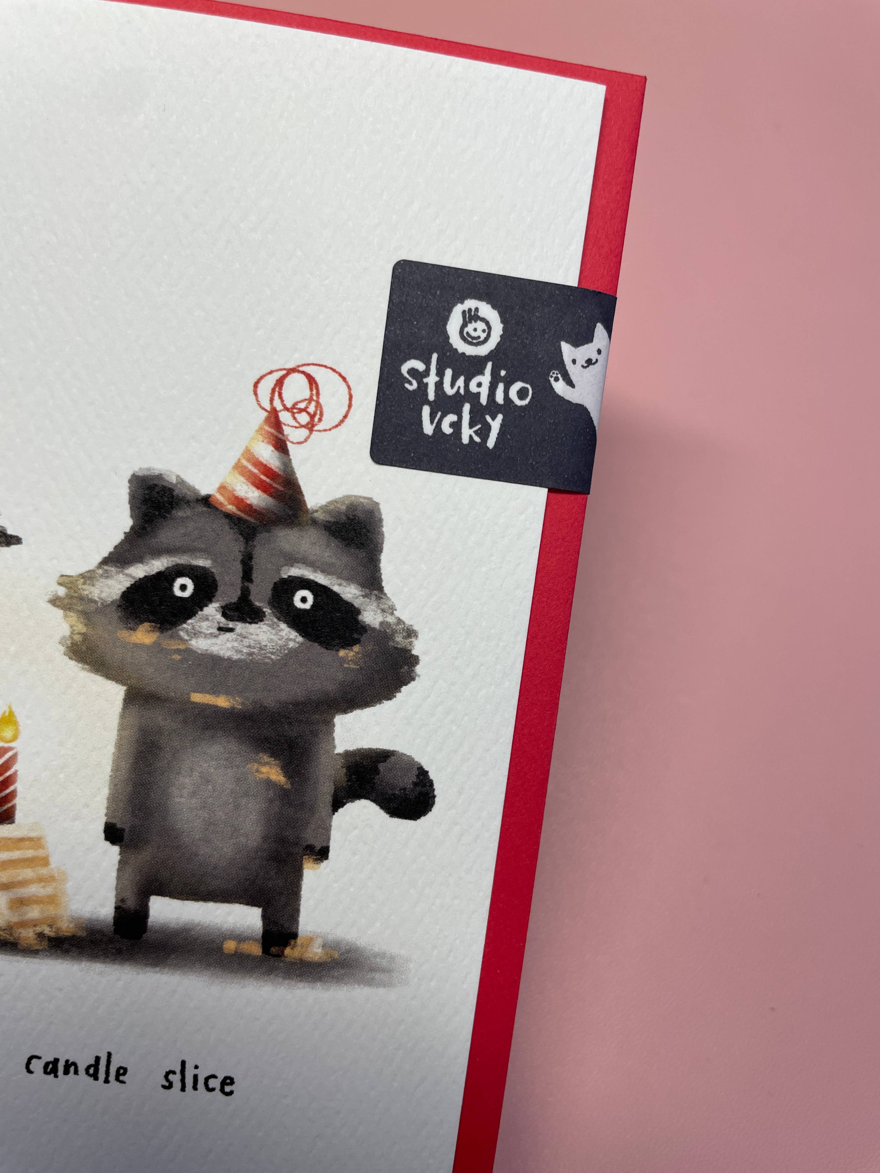 Greeting Card - Raccoon Cake - 0