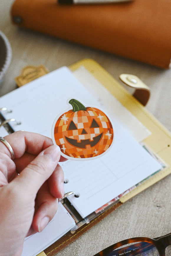 Disco Pumpkin - Fall Jack O Lantern Spooky Vinyl Sticker