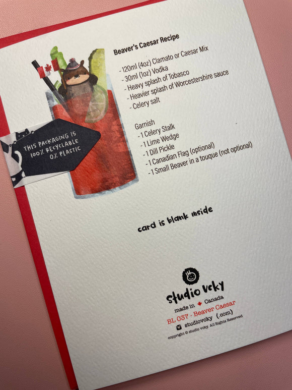 Greeting Card - Beaver Caesar Canada