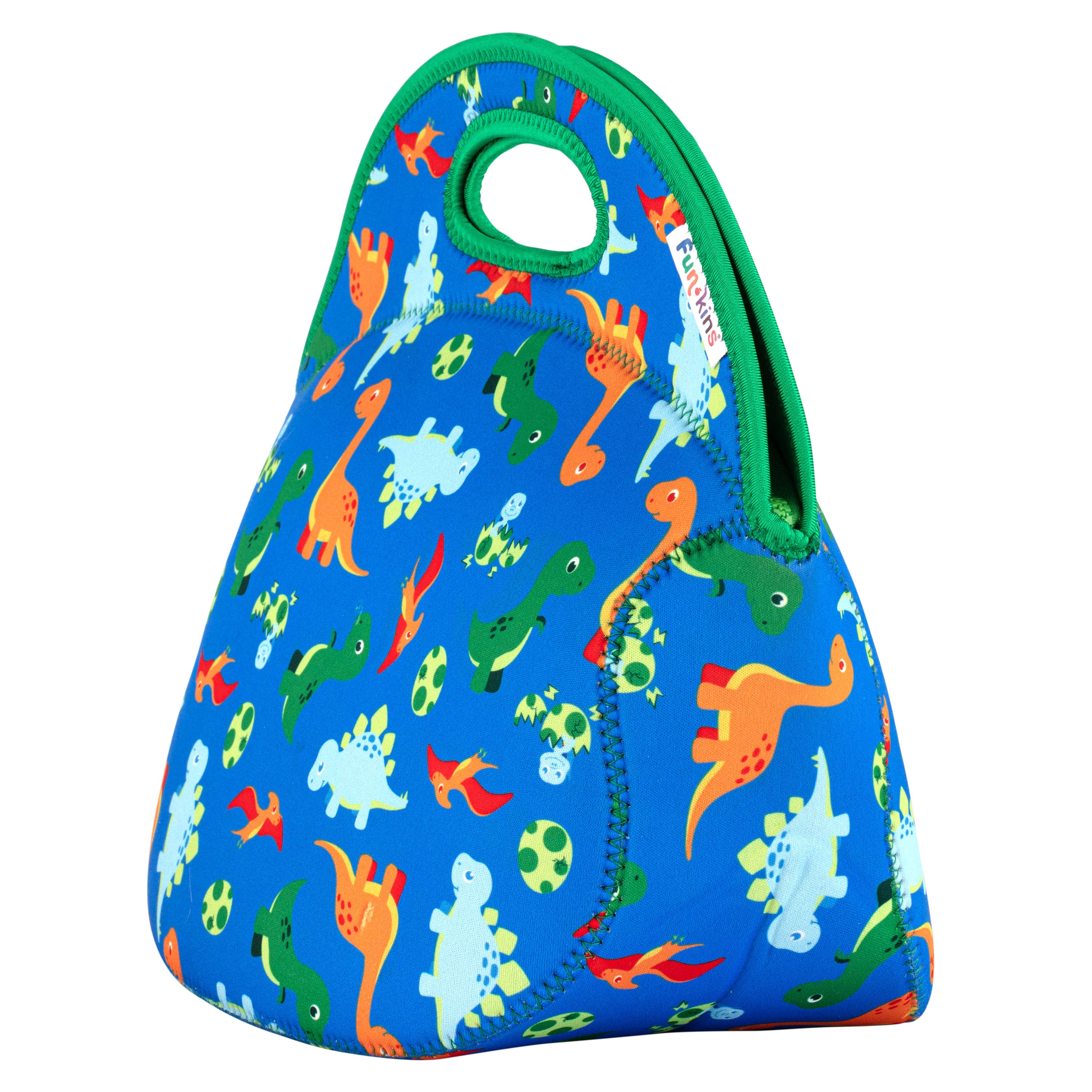 Large, Machine Washable Lunch Bag for Kids - Dinosaurs, Blue - 0