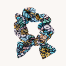 Black Floral Satin Scrunchie-1