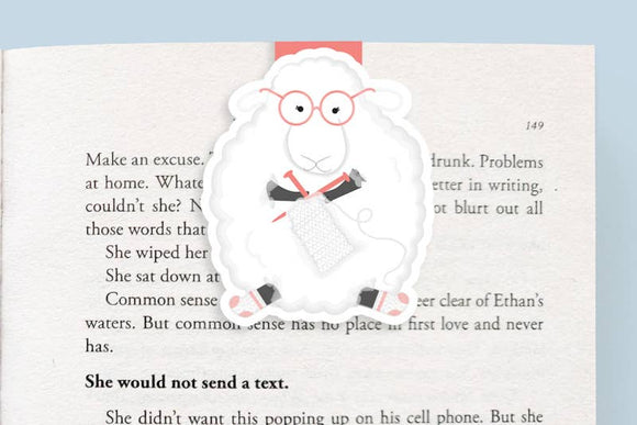 Knitting Sheep - Jumbo Magnetic Bookmark