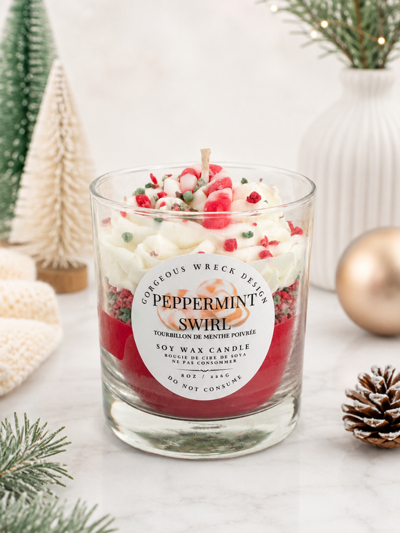 Peppermint Swirl Dessert Candle