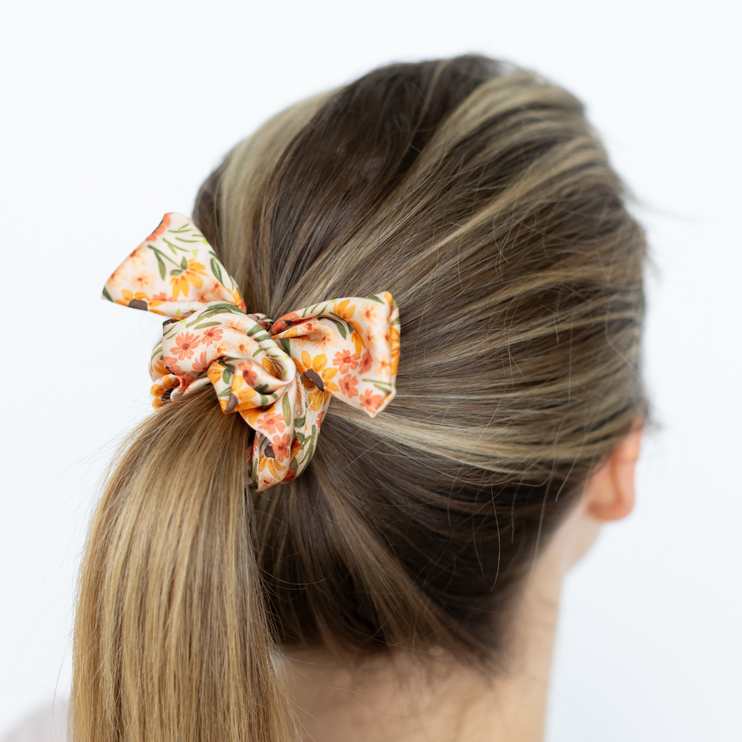 Sunny Poppies Satin Scrunchie - 0