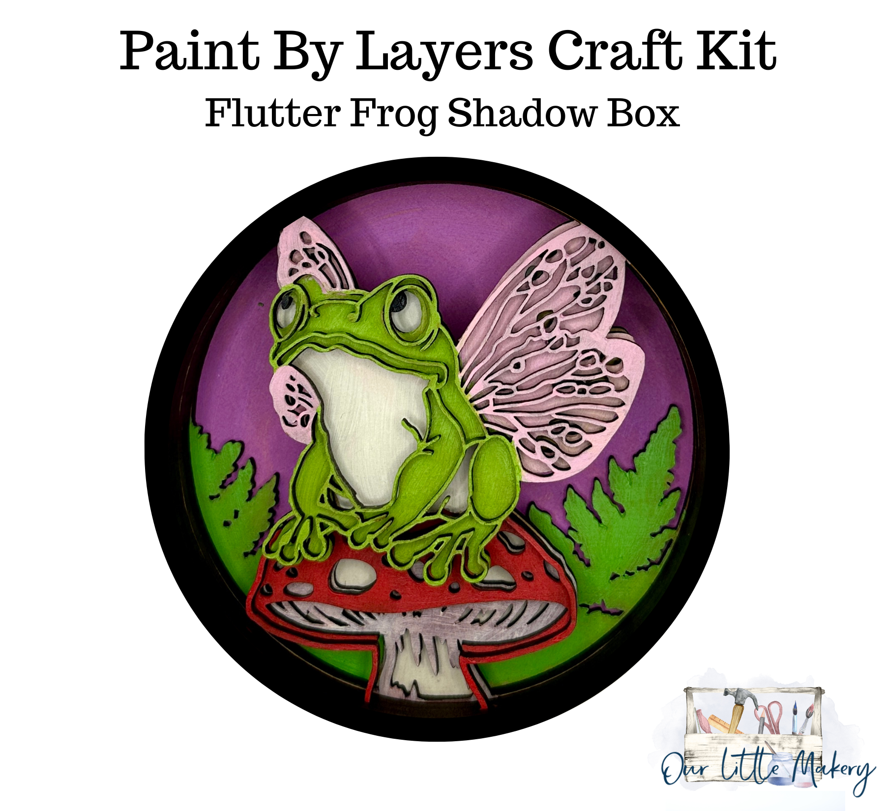 Making Frog Shadow Flutter Frog Shadow Box Kit | Caribou Gifts Inc.