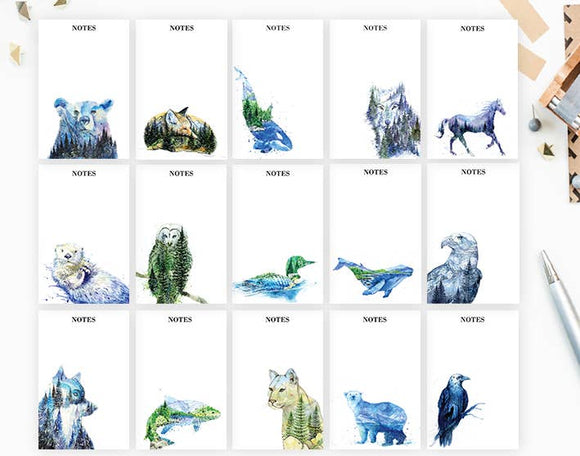 Notepad - 15 Animals Notes Blank Pad