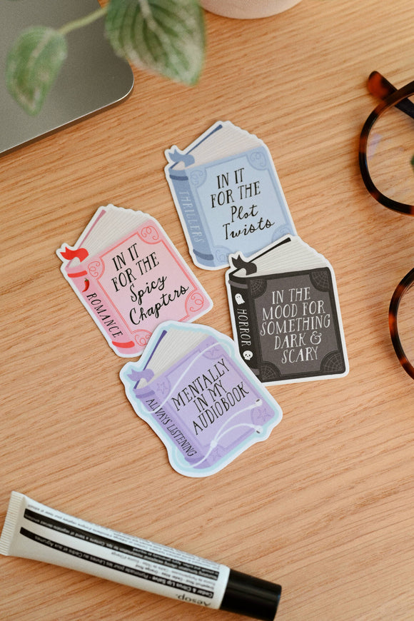 In The Mood For Dark and Scary - Horror Book Vinyl Sticker
