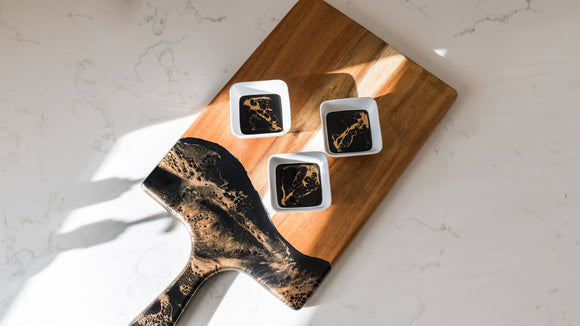 Resin Accented Ceramic Dipping Bowls