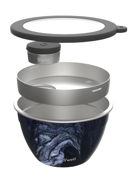 64oz Azurite Marble Salad Bowl Kit